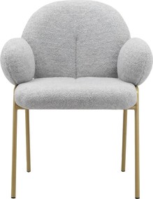 Világosszürke kárpitozott karfás étkezőfotel szett 2 db-os Iwama – Støraa