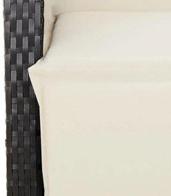 5 részes fekete polyrattan kerti étkezőgarnitúra párnákkal