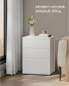 Éjjeliszekrény 3 tárolófiókkal, matt fehér és cappuccino bézs színben