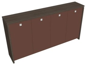Verno közepes gardrób 248 x 46 x 130 cm, üvegajtó, antracit tölgy / barna