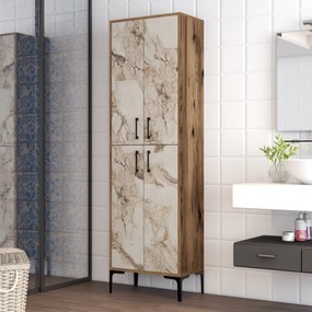 Tároló szekrény Berlin A - Diós, Fehér Marble