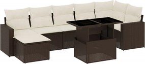 vidaXL 8 részes barna polyrattan kerti ülőgarnitúra párnákkal