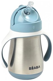 Beaba - Hőszigetelt pohár szívószállal 250 ml kék