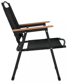 2 db fekete oxford szövet camping szék 54 x 55 x 78 cm