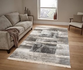 Potes vékony rojtos szőnyeg bézs szürke 195 x 300 cm