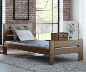 AMI nábytek Fenyőfa ágy Neli 90x200 cm, tölgy színben