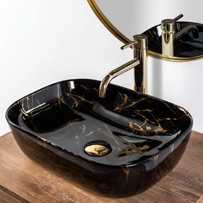 Pultos Mosdó Rea Belinda Black Marble Shiny