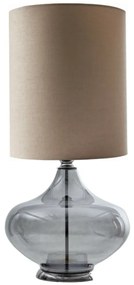 Presley/Liddy asztali lámpa, bézs lámpaernyő, füstüveg talp, magas