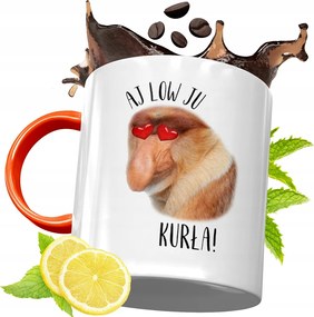 Narancssárga Bögre Vicces Janusz Hordozó Ajándék fényképes nyomtatással