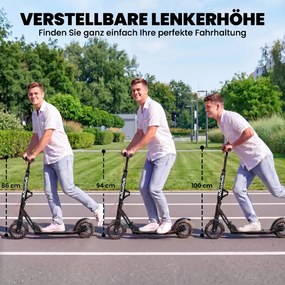 SPORTNOW City Roller, állítható magasságú és összecsukható, ABEC-7 golyóscsapágyakkal, fekete