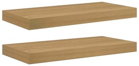 vidaXL Falpolc Falra szerelhető 2 pcs Barna 50 x 23 x 4 cm Faanyag