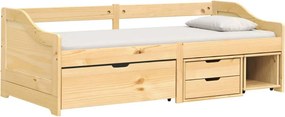 vidaXL IRUN tömör fenyőfa kanapéágy 3 fiókkal 90 x 200 cm