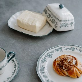 Zöld-elefántcsont színű porcelán vajtartó Cyril – S|P Collection