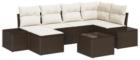 6 Darabos Kerti Kanapé Szett Párnákkal Szürke Poly Rattan