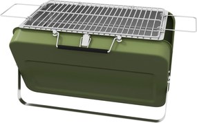 Outsunny Asztali Grill, Szénhidrát Grillező, Asztali Szén Grill Füstölő Tálcával, Grillező Rack Kemping Grill Fogantyúval Piknikhez, Kerthez, Rozsdame