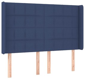 kék szövet LED-es fejtámla 147x16x118/128 cm