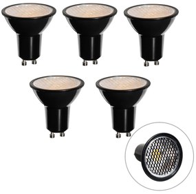 5 darabos GU10 3 lépésben dimmelhető LED izzó készlet 50 mm méhsejt mintával 6W 400 lm 3000K