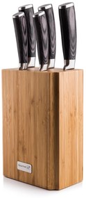 Késkészlet G21 Gourmet Stone 5 db + bambusz késtartó