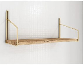 Fali polc 45x16 cm tölgy/arany
