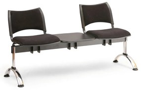 SMART kárpitozott pad, 2 üléses + asztal - króm lábak, zöld