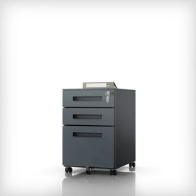 KATE görgős konténer íróasztal alá – 390 x 600 x 500 mm, antracit színű