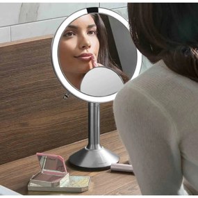 Kozmetikai tükör világítással-nagyítós (ötszörös) ø 20 cm Sensor Trio – simplehuman