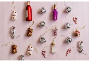 Üveg kézzel készített karácsonyfadísz készlet 4 db-os 9,5 cm Tequila – Sass &amp; Belle