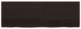 sötétbarna kezelt tömör tölgyfa fali polc 180 x 60 x (2-6) cm