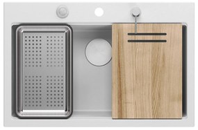 gránit mosogató MARC 110 WORKSTATION White