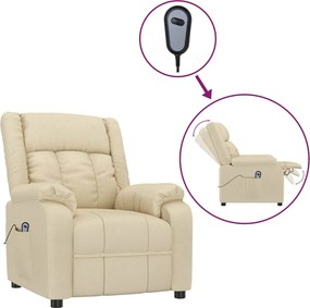 vidaXL krémszínű szövet elektromos dönthető fotel