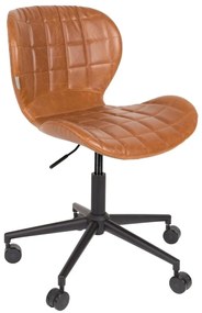 OMG irodai design szék, barna textilbőr
