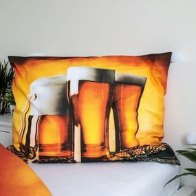 Borostyán színű egyszemélyes pamut ágyneműhuzat 140x200 cm Beer – Jerry Fabrics