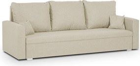 MONDI Háromszemélyes kinyitható kanapé Krém