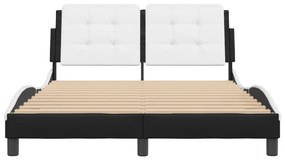 fekete és fehér műbőr ágykeret matrac nélkül Zadar 140 x 200 cm