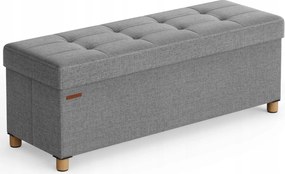 Kárpitozott pad Songmics tárolórekesszel 110 x 40 x 38 cm szürke