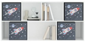 vidaXL 4db szürke nemszőtt szövet összecsukható tárolódoboz 32x32x32cm