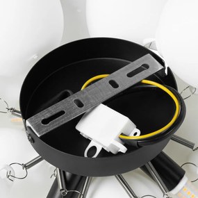 Art Deco mennyezeti lámpa fekete opál üveggel 3-lámpás - Uvas