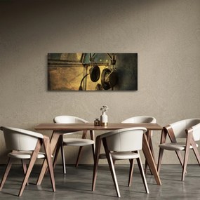 Kép - Vintage repülőgép fejhallgató (120x50 cm)