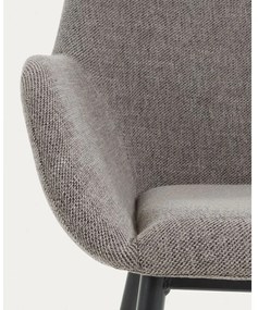 Szürke kárpitozott étkezőfotel Konna – Kave Home