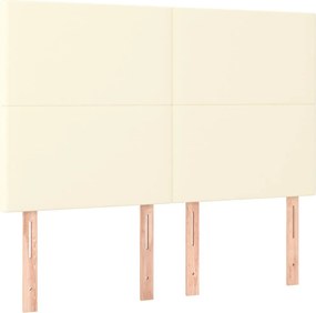 krémszínű műbőr LED-es fejtámla 144x5x118/128 cm