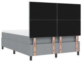 Boxspring ágy matrac világosszürke 160x200 cm szövet