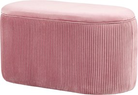 HOMCOM Kárpitozott Pad Tárolóval, Francia Stílusú, Elegáns Rózsaszín, 81 x 40 x 41 cm | Aosom