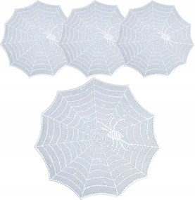 Asztali Alátét Pókháló Halloween Ezüst 38 cm Áttört Asztalszőnyeg