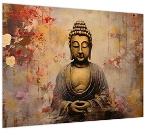 Üveg kép - Buddha, festészet (70x50 cm)