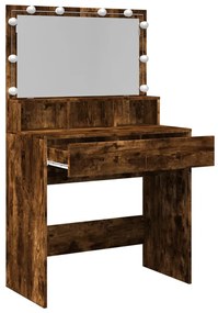 füstös tölgy színű fésülködőasztal LED-del 80 x 41 x 134,5 cm