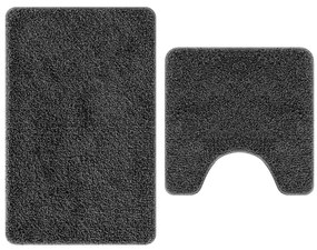 Csúszásmentes fürdőszőnyeg készlet 2 pcs Sötétszürke PP
