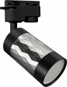 Spot lámpatest Piano Tra GU10 sínhez, ezüst/fekete