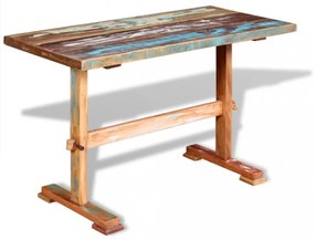 Tömör újrahasznosított fa étkezőasztal talppal 120 x 58 x 78 cm