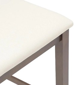 2 db barna tömörfa gumiból bárszékek párnákkal