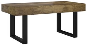 Sötétbarna és fekete MDF és vas dohányzóasztal 90x45x40 cm